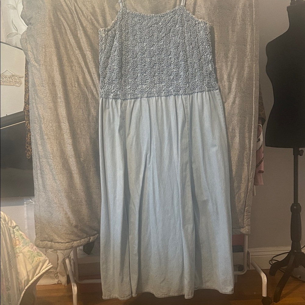 Elegant Blue Lace Casual Dress
